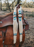 Wool Braided Purse strap - pink/blue/purple